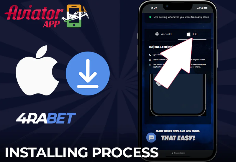 Installation of the 4rabet Mobile Aviator App on iOS